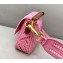 Fendi Mini Baguette Canvas Bag Pink with Embroidery 2021