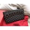 Valentino Rockstud Spike Clutch in Lambskin Leather Black/Gold 2018