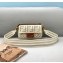 Fendi Mini Baguette Canvas Bag White with Embroidery 2021