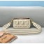 Fendi Mini Baguette Canvas Bag White with Embroidery 2021