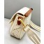 Fendi Mini Baguette Canvas Bag White with Embroidery 2021