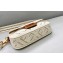 Fendi Mini Baguette Canvas Bag White with Embroidery 2021