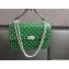 Valentino Rockstud Spike Chain Bag in Lambskin Leather White Stud/Green 2018