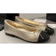 Chanel Calfskin & Grosgrain Ballet flats G02819 Gold/Black 2023