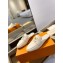 Louis Vuitton Grained calf leather LV Capri Open Back Loafers White 2023