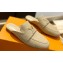 Louis Vuitton Grained calf leather LV Capri Open Back Loafers Beige 2023