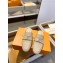 Louis Vuitton Grained calf leather LV Capri Open Back Loafers Beige 2023