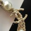 Chanel Chain and Peal Hoop Earring Gold/White 2018
