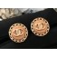 Chanel Chain Round Stud Earrings AB0205 Gold/Pink 2018