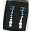 Chanel pearly earrings white/blue 87 2018