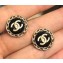 Chanel Chain Round Stud Earrings AB0205 Gold/Black 2018