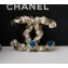 Chanel Twisty CC Brooch with Pearls Blue/White/Gold 2018