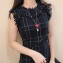 Chanel Pearl Heart Pendant Sweater Long Necklce Red 2018