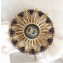 Chanel Beads Bloom Round Brooch Blue/Gold 2018
