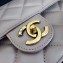 Chanel Smooth Calfskin Leather Flap Bag Grey With Vintage Hardware