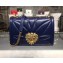 Dolce Gabbana Devotion Large Shoulder Bag in Quilted Nappa Leather Blue 2018