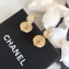 Chanel Resion Oval Stud Clip-on Earrings Yellow/White/Gold 2018 