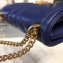 Dolce Gabbana Devotion Large Shoulder Bag in Quilted Nappa Leather Blue 2018