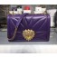 Dolce Gabbana Devotion Large Shoulder Bag in Quilted Nappa Leather Purple 2018