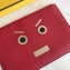 Fendi BAG BUGS Togo Leather Clutch Red