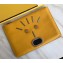 Fendi BAG BUGS Togo Calfskin Leather Clutch Yellow