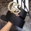 Gucci 7cm Wide Leather Belt With Pearl Double G
