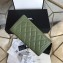 Chanel Caviar Flap Wallet Dark Green 