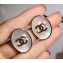 Chanel CC Studded Earrings White/Gold 2018