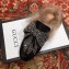 Gucci Princetown Crystal Embroidered Bow With Lamb Fur Slipper Horsebit Detail 471955 Black 