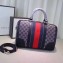 Gucci Vintage Web Embroidered Bag 406868 Navy Blue 