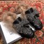 Gucci Princetown Crystal Embroidered Bow With Lamb Fur Slipper Horsebit Detail 471955 Black 