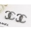 Chanel CC Stud Earrings AB0334 Pearly White/Gray 2018