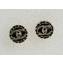 Chanel CC Round Stud Earrings AB0207 Black/Gold 2018