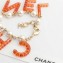 Chanel Pendant Bracelet AB0484 Gold/Pearly White/Orange/Pink 2018