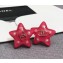 Chanel Star Stud Earrings with CC Logo Red 2018