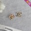 Chanel CC Stud Earrings with Multicolor Stone Gold 2018