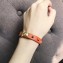 Hermes Studs Leather Bracelet with Gold Buckle Orange 2018