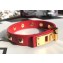 Hermes Studs Leather Bracelet with Gold Buckle Red 2018