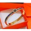 Hermes Crystal Logo Bracelet Gold 2018