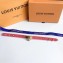 Louis Vuitton Logomania Monogram Leather Bracelet with LV Circle Pink 2018