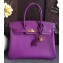Hermes Birkin 30/35 Bag In Original Epsom Leather With Gold/Silver Hardware Purple