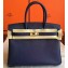 Hermes Birkin 30/35 Bag In Original Epsom Leather With Gold/Silver Hardware Sapphire