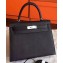 Hermes Kelly 28cm/32cm Bag In Original Epsom Leather With Gold/Sliver Hardware Black