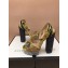 Gucci Glittered Bee Trim Heel Sandals 475915 Gold 2018