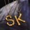 Celine Alphabet Brass Twig-Shaped Pendant Necklace Large Size