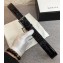 Gucci Width 3.5cm Crocodile Textured Square Buckle Black/Silver 2018