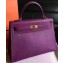 Hermes Kelly 28cm/32cm Bag In Original Epsom Leather With Gold/Sliver Hardware Purple