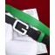 Gucci Grained Calfkin Square Buckle Double Belt Black/Green 2018