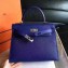 Hermes Kelly 28cm/32cm Bag In Original Epsom Leather With Gold/Sliver Hardware Dark Blue