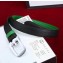 Gucci Grained Calfkin Square Buckle Double Belt Black/Green 2018